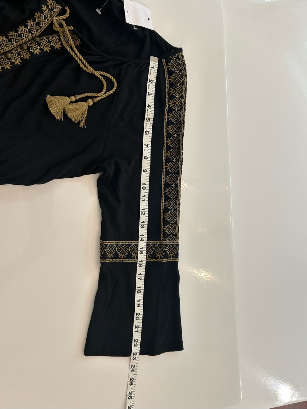 J. Jill Black Dress with Embroidery and Tassels NWT - Picture 9 of 9